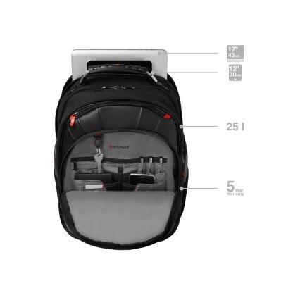 Wenger - Laptop backpack 25 l 17 with tablet pocket 12 Pegasus black/grey