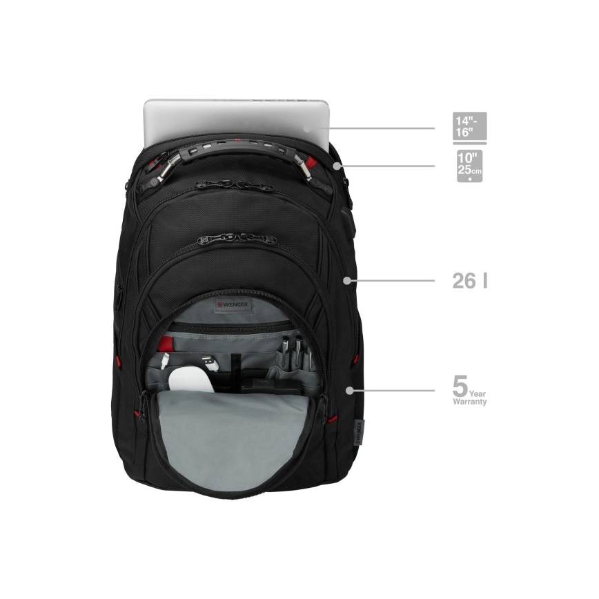 Wenger - Laptop backpack 26 l 17 with tablet pocket 10 Ibex Ballistic Deluxe
