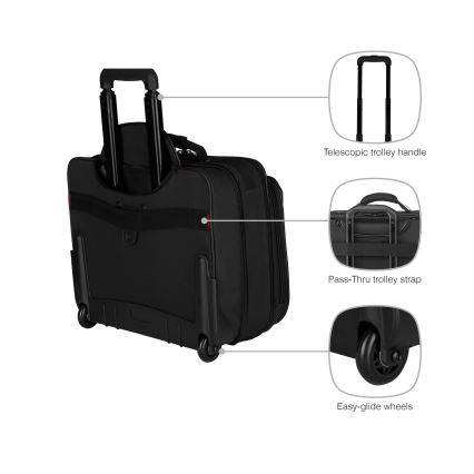Wenger - Travel luggage on wheels 29 l + laptop case 15,6 Granada black
