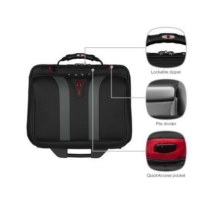 Wenger - Travel luggage on wheels 29 l + laptop case 15,6 Granada black