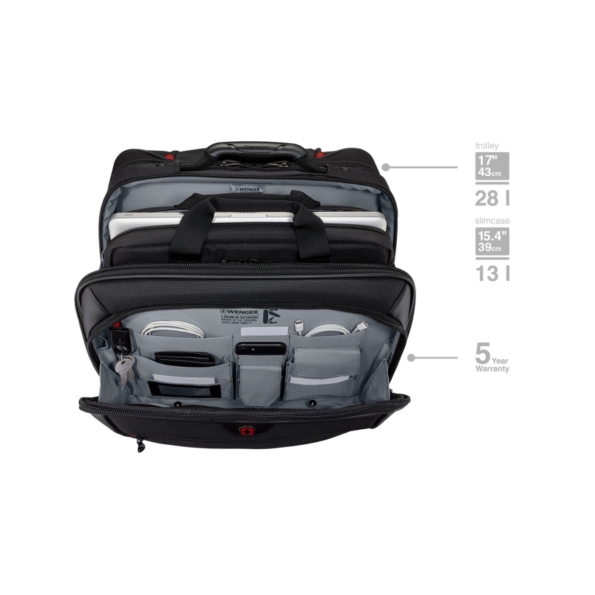 Wenger - Travel suitcase on wheels 23 l 17" + laptop bag 15,4" Potomac black
