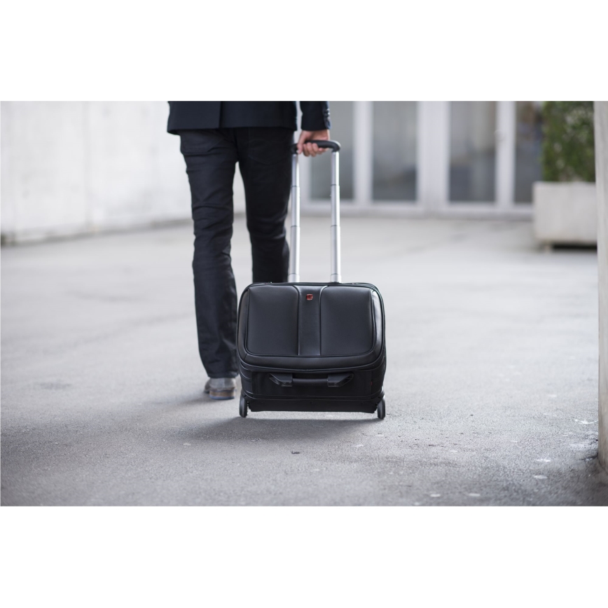 Wenger - Travel suitcase on wheels 25 l 17" + laptop bag 15,6" Patriot black
