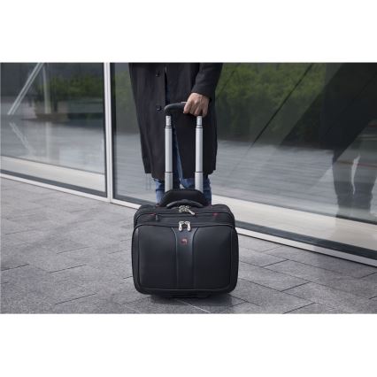 Wenger - Travel suitcase on wheels 25 l 17" + laptop bag 15,6" Patriot black