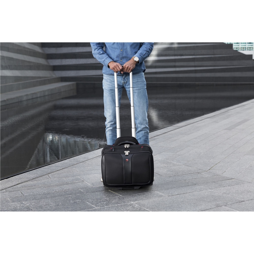 Wenger - Travel suitcase on wheels 25 l 17" + laptop bag 15,6" Patriot black