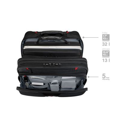 Wenger - Travel suitcase on wheels 25 l 17" + laptop bag 15,6" Patriot black
