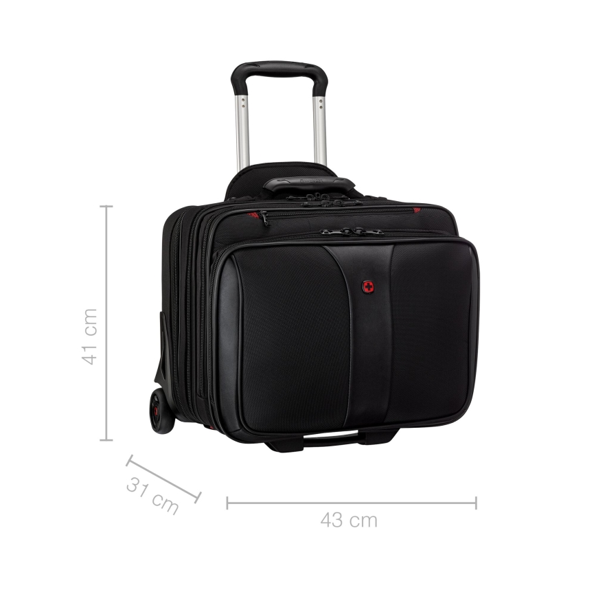 Wenger - Travel suitcase on wheels 25 l 17" + laptop bag 15,6" Patriot black