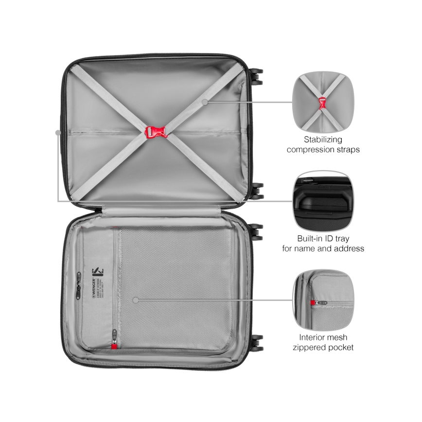 Wenger - Travel suitcase on wheels 36 l Prymo black