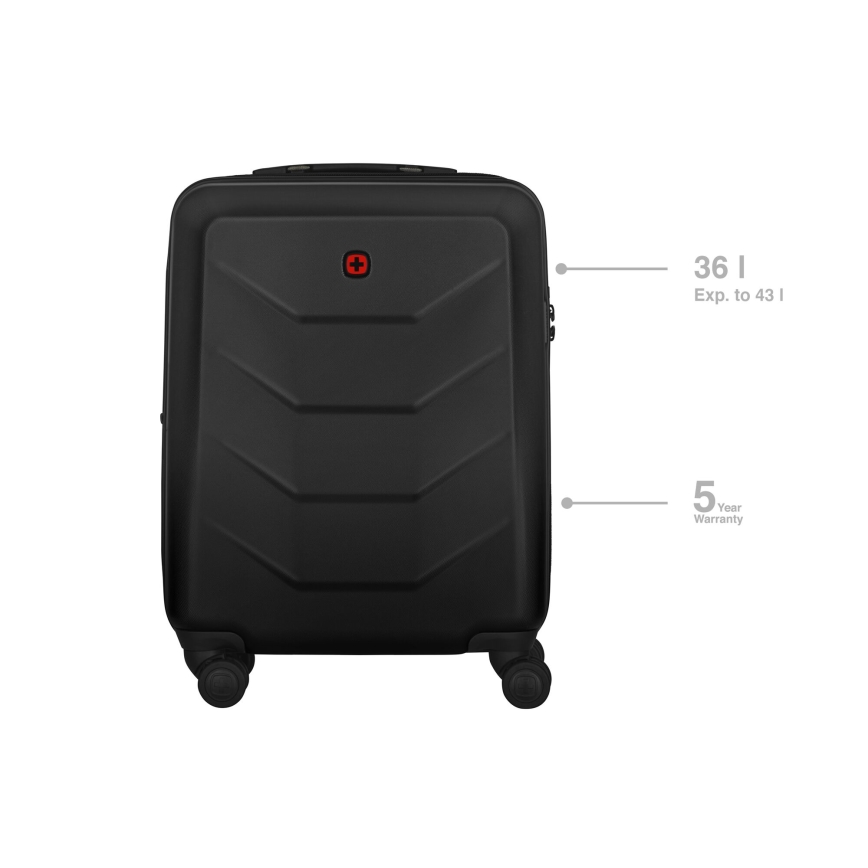 Wenger - Travel suitcase on wheels 36 l Prymo black