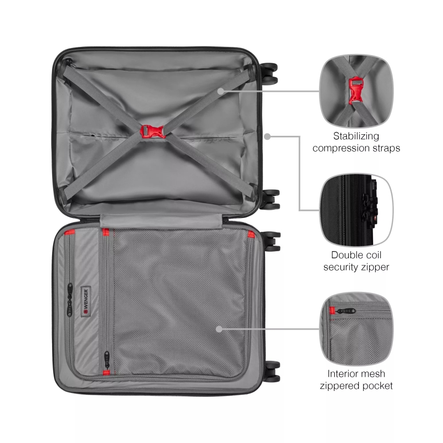 Wenger - Travel suitcase on wheels 39 l Legacy black