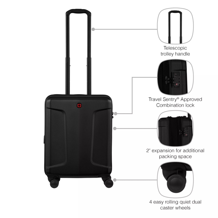 Wenger - Travel suitcase on wheels 39 l Legacy black