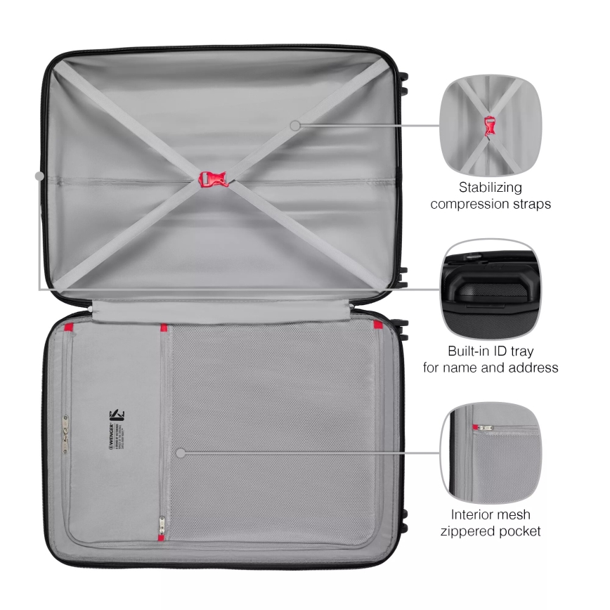 Wenger - Travel suitcase on wheels 93 l Prymo black