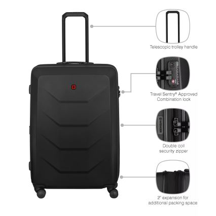 Wenger - Travel suitcase on wheels 93 l Prymo black