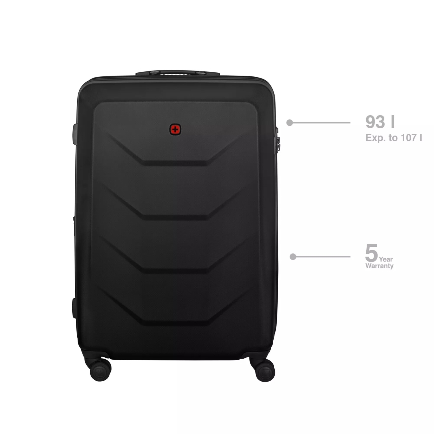 Wenger - Travel suitcase on wheels 93 l Prymo black