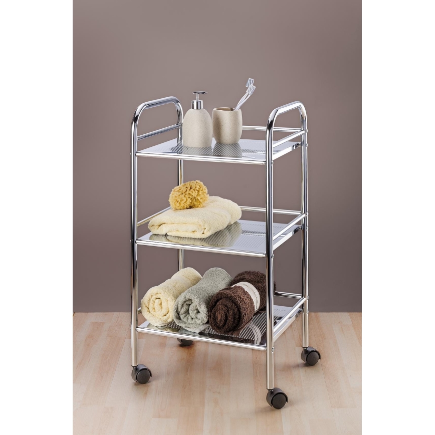WENKO 12285100 - EXCLUSIVE Trolley 41x75 cm, Polished Chrome