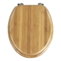 WENKO 144726100 - Toilet Seat BAMBOO 34x41 cm brown/silver