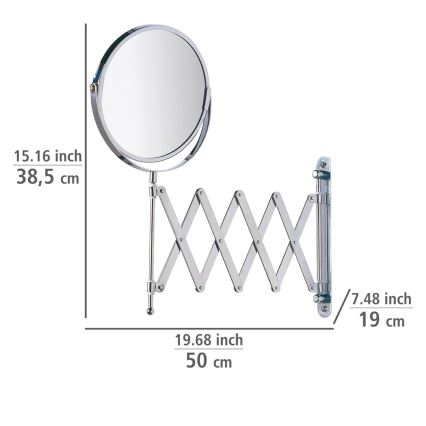 WENKO 15165100 - EXCLUSIVE Makeup Mirror 19 x 38.5 cm Polished Chrome
