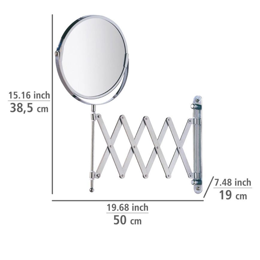 WENKO 15165100 - EXCLUSIVE Makeup Mirror 19 x 38.5 cm Polished Chrome