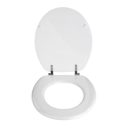 WENKO 154008100-WC VALENCIA toilet seat 43x36 cm white/silver