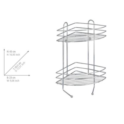 WENKO 15498100 - EXCLUSIVE Corner Shelf 23 x 30.5 cm, Polished Chrome
