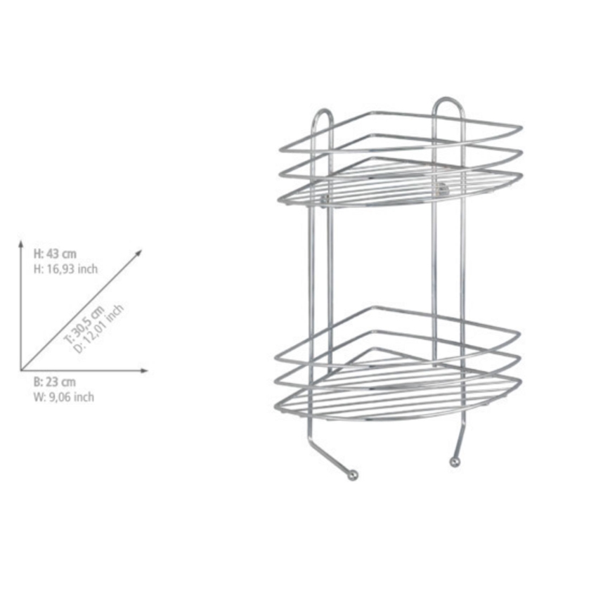 WENKO 15498100 - EXCLUSIVE Corner Shelf 23 x 30.5 cm, Polished Chrome