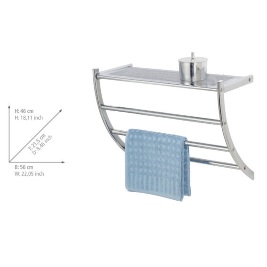 WENKO 15578100 - PESCARA Freestanding Towel Rack 56 x 46 cm, Polished Chrome