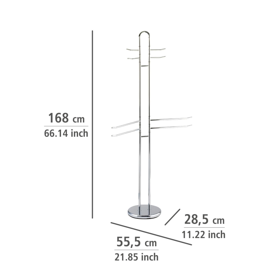 WENKO 15581100 - PALERMO Towel Stand 55.5 x 168 cm Polished Chrome