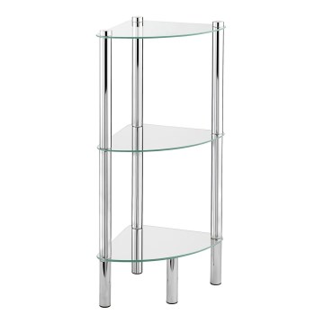 WENKO 15850100 - YAGO Shelf 30x74 cm, stainless steel/silver/clear