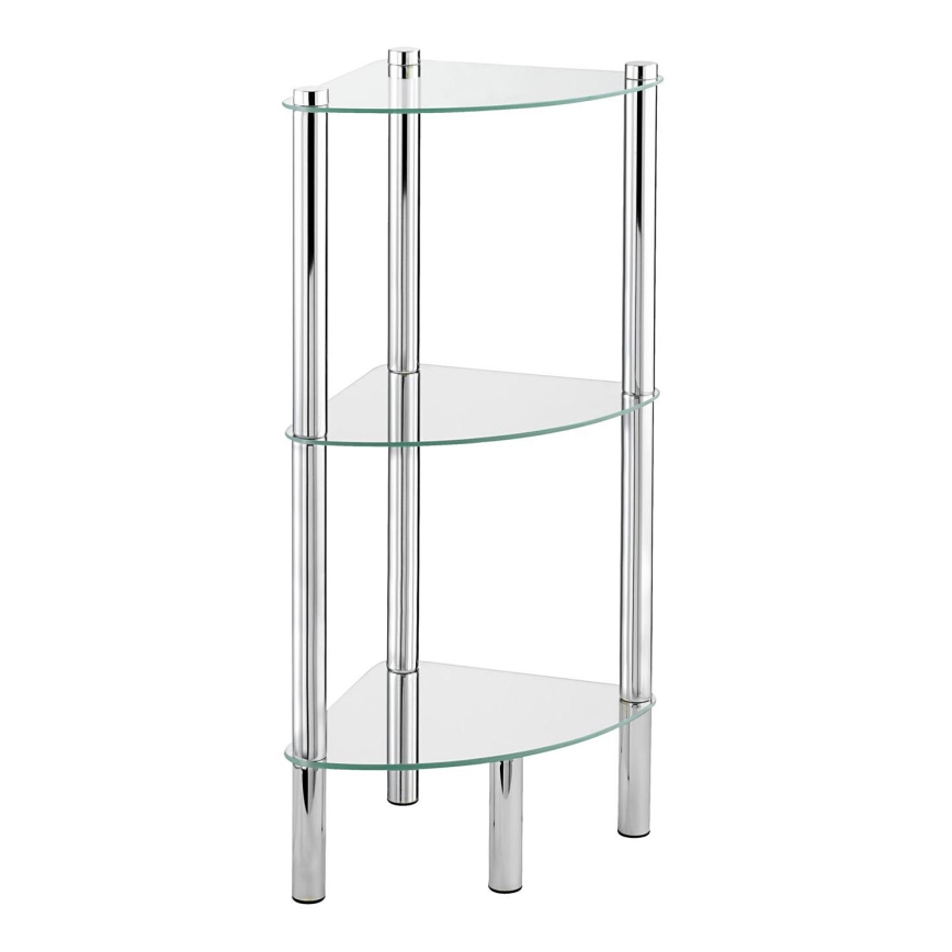 WENKO 15850100 - YAGO Shelf 30x74 cm, stainless steel/silver/clear