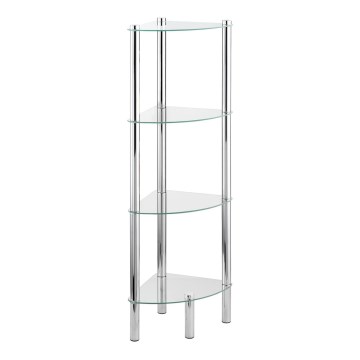 WENKO 15852100 - YAGO Shelf 30x104 cm stainless steel/silver/clear