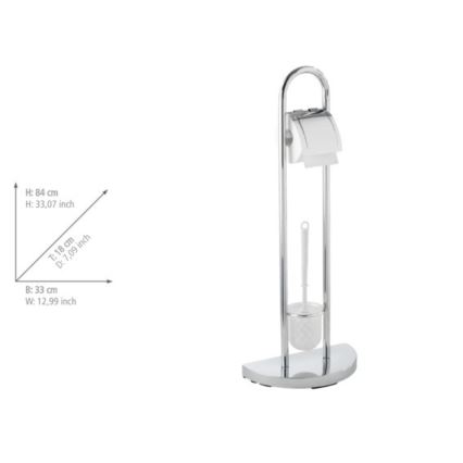 WENKO 16608100 - COSENZA Toilet Brush 33x84 cm Polished Chrome/Satin