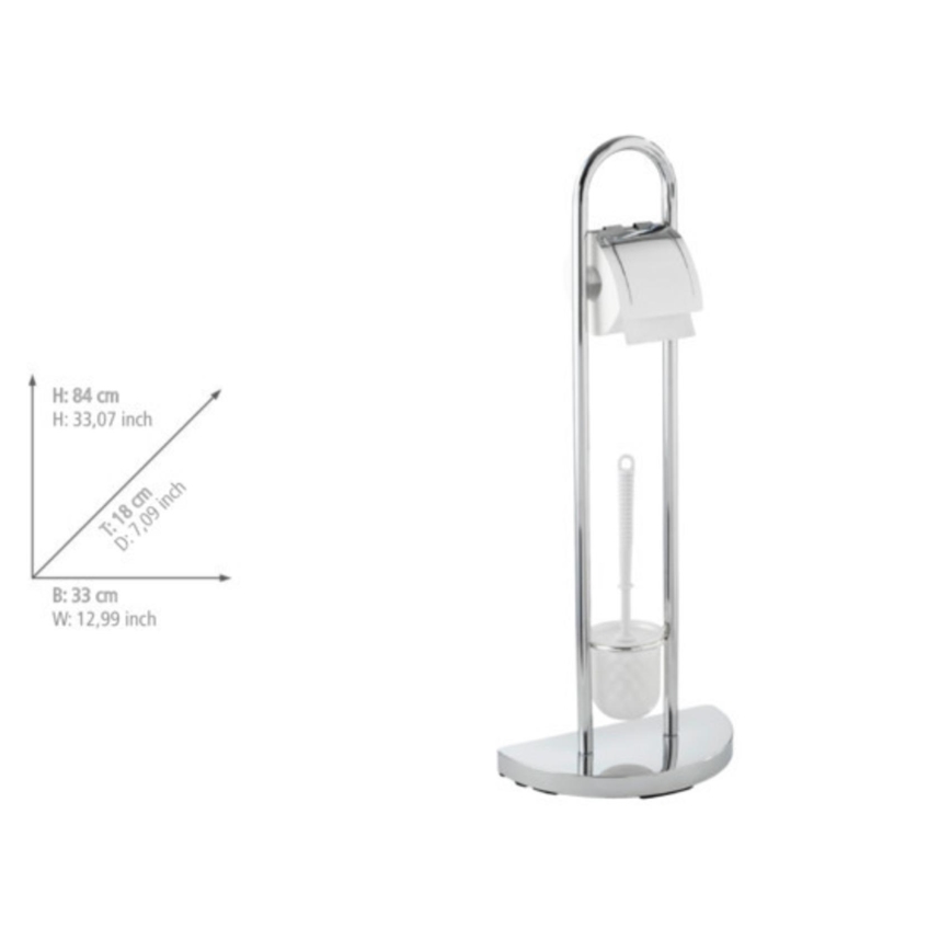 WENKO 16608100 - COSENZA Toilet Brush 33x84 cm Polished Chrome/Satin