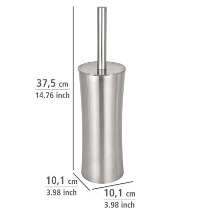 WENKO 16742100 - PIENO toilet brush 10 x 37.5 cm stainless steel/satin