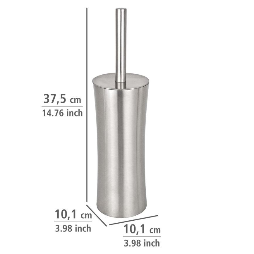 WENKO 16742100 - PIENO toilet brush 10 x 37.5 cm stainless steel/satin