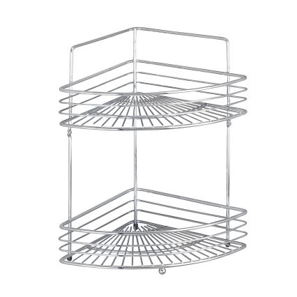 WENKO 16821100 - MILANO Corner Shelf 31.5 x 37 cm, Glossy Chrome