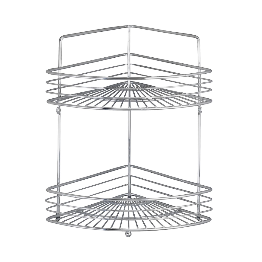 WENKO 16821100 - MILANO Corner Shelf 31.5 x 37 cm, Glossy Chrome