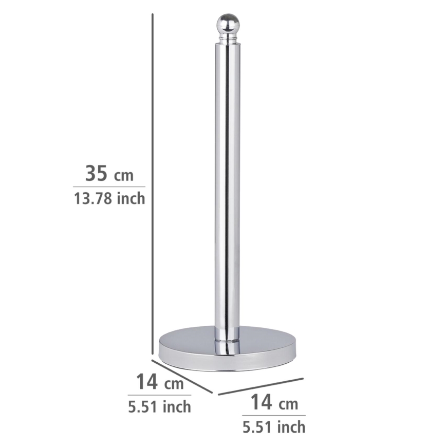 WENKO 16878100 - VITERBO Toilet Paper Holder 14 x 35 cm, Silver