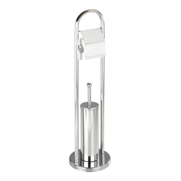 WENKO 16993100 - VASTO Toilet Brush Set 22 x 81 cm, stainless steel/silver