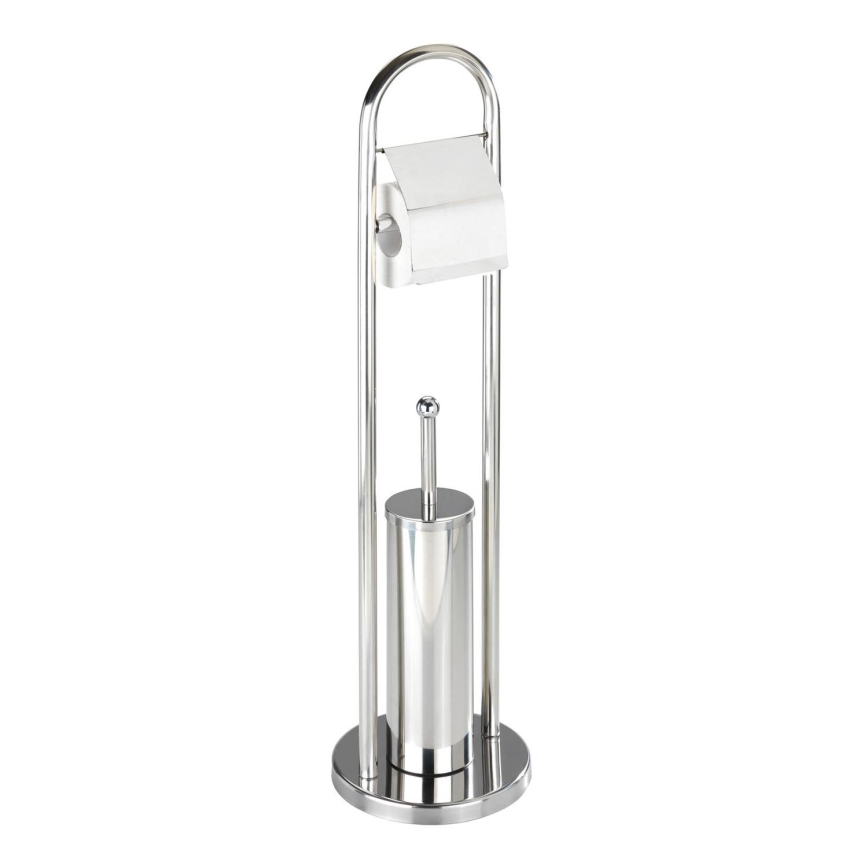 WENKO 16993100 - VASTO Toilet Brush Set 22 x 81 cm, stainless steel/silver