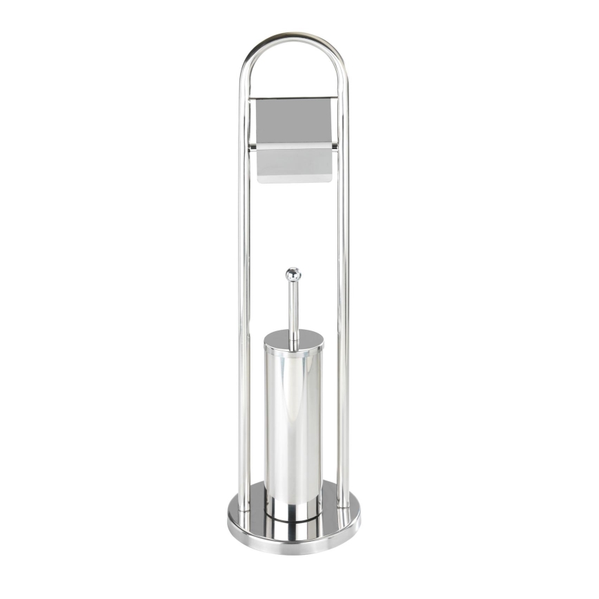 WENKO 16993100 - VASTO Toilet Brush Set 22 x 81 cm, stainless steel/silver