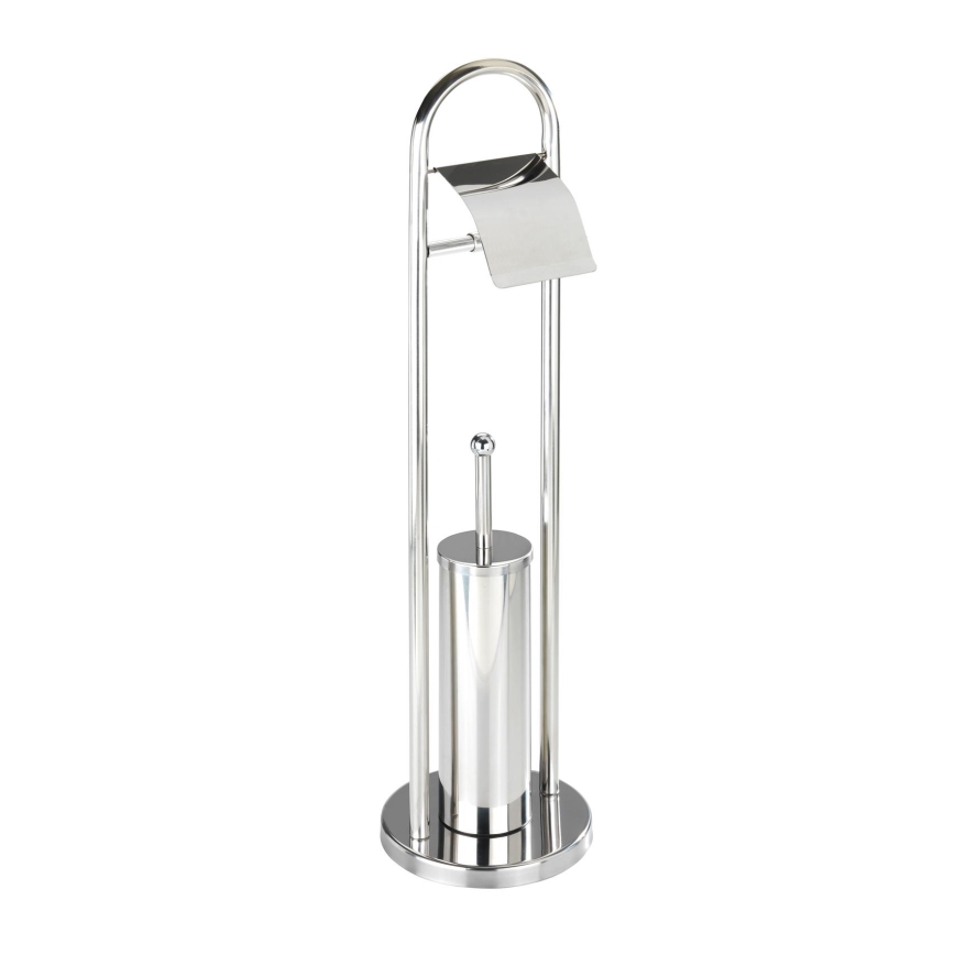 WENKO 16993100 - VASTO Toilet Brush Set 22 x 81 cm, stainless steel/silver