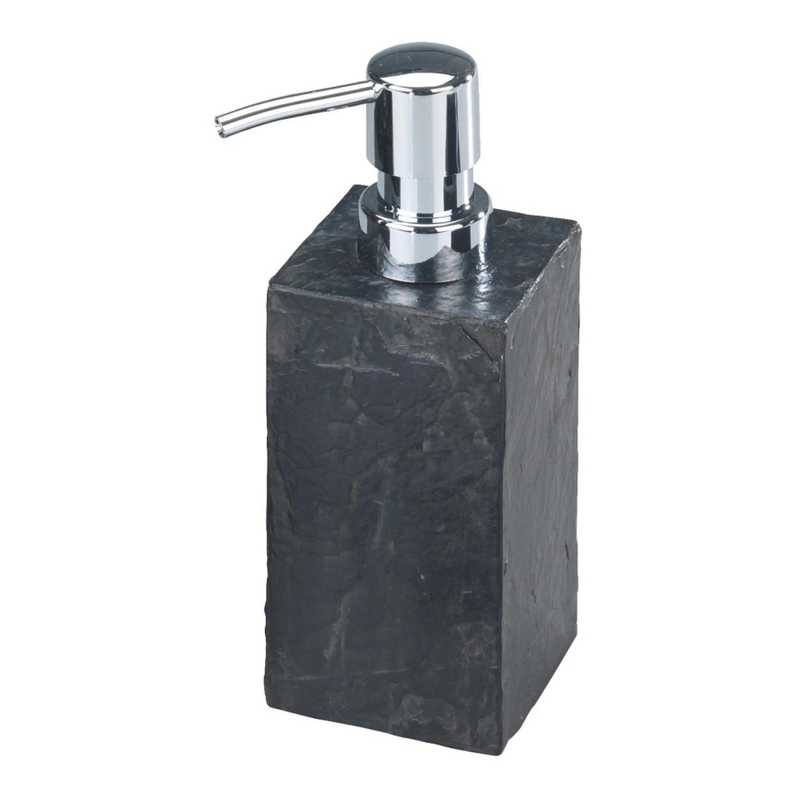 WENKO 17921100 - SLATE ROCK 250 ml Soap Dispenser, Anthracite