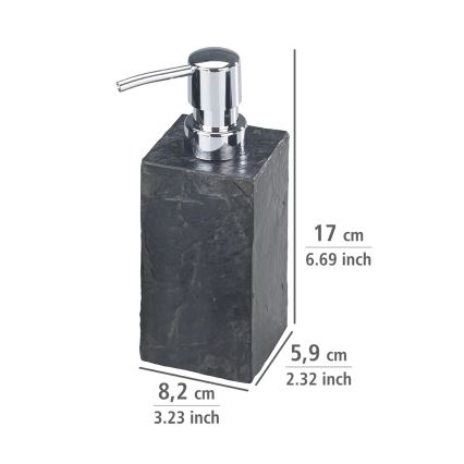 WENKO 17921100 - SLATE ROCK 250 ml Soap Dispenser, Anthracite