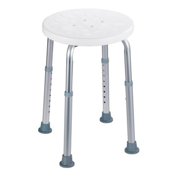 WENKO 1792921100 - SECURA Stool 45.5 x 45.5 cm White/Silver/Grey