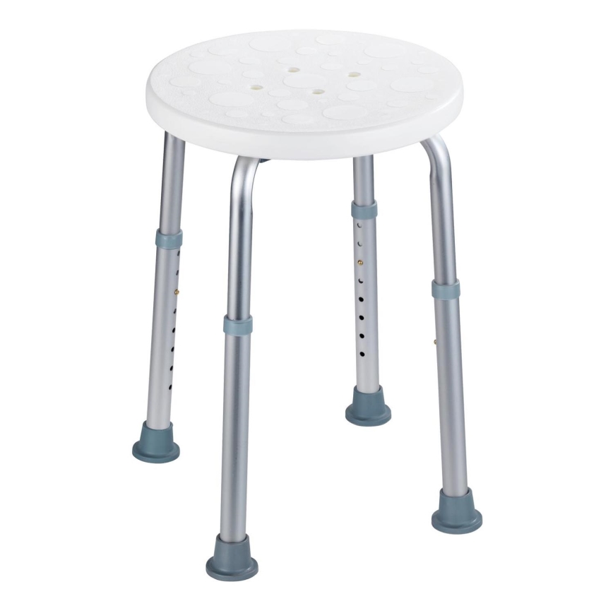 WENKO 1792921100 - SECURA Stool 45.5 x 45.5 cm White/Silver/Grey