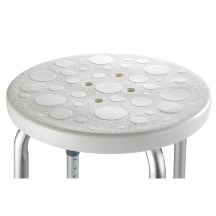 WENKO 1792921100 - SECURA Stool 45.5 x 45.5 cm White/Silver/Grey
