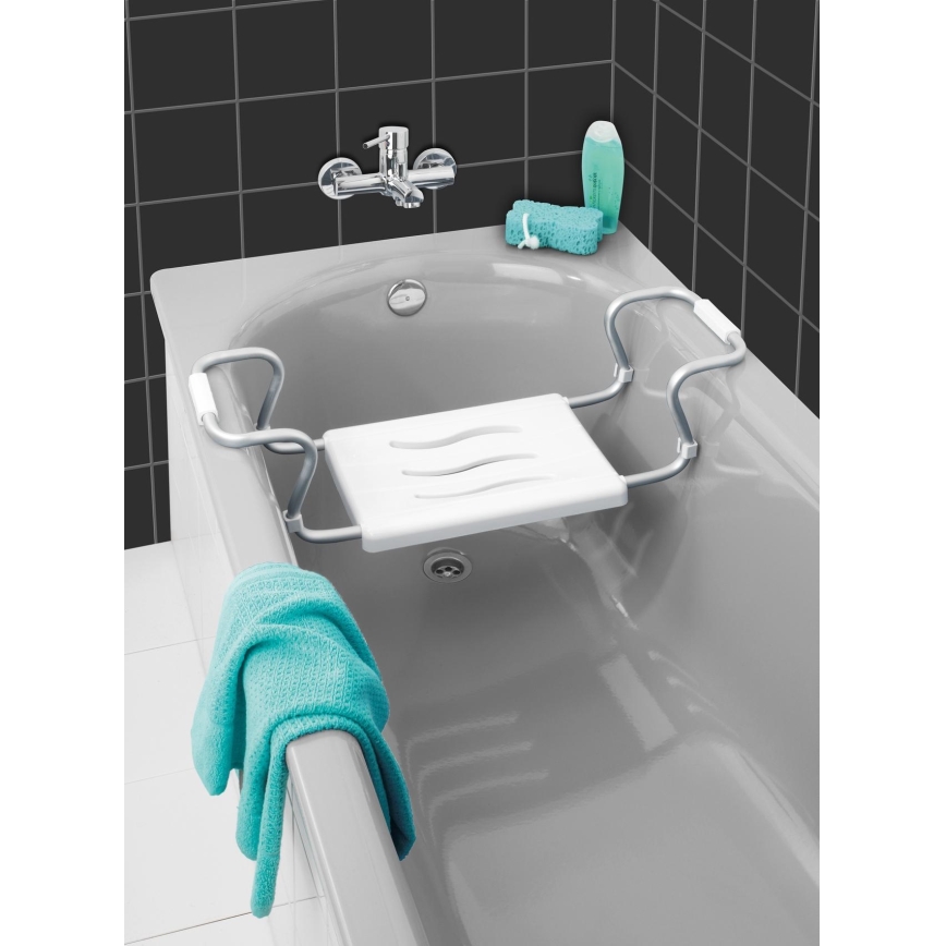 WENKO 17930100 - SECURA Bathtub Seat 26 x 18 cm White/Silver