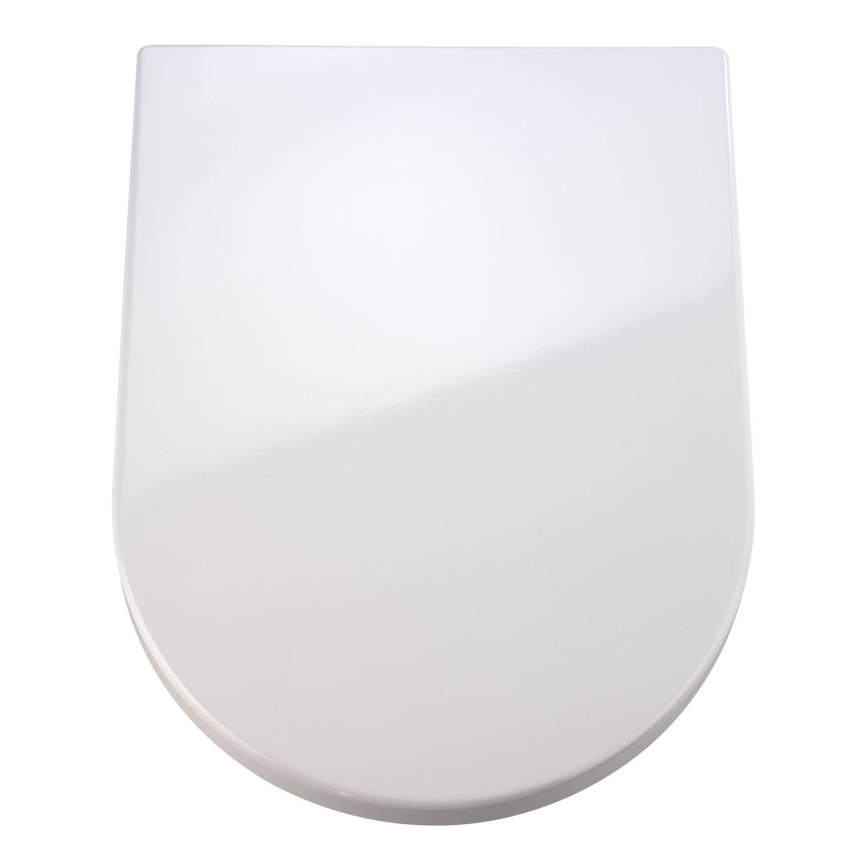WENKO 18396100-WC PALMA Toilet Seat 46.5 x 35.7 cm White/Silver