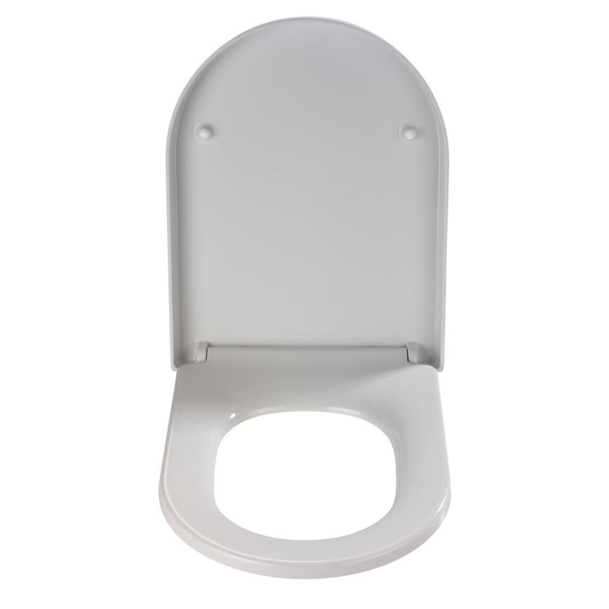 WENKO 18396100-WC PALMA Toilet Seat 46.5 x 35.7 cm White/Silver