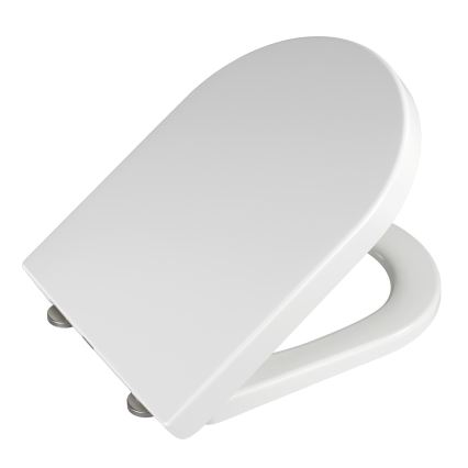 WENKO 18396100-WC PALMA Toilet Seat 46.5 x 35.7 cm White/Silver