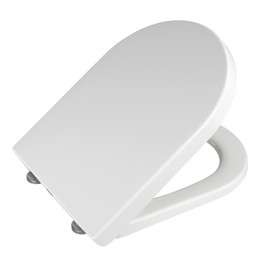 WENKO 18396100-WC PALMA Toilet Seat 46.5 x 35.7 cm White/Silver